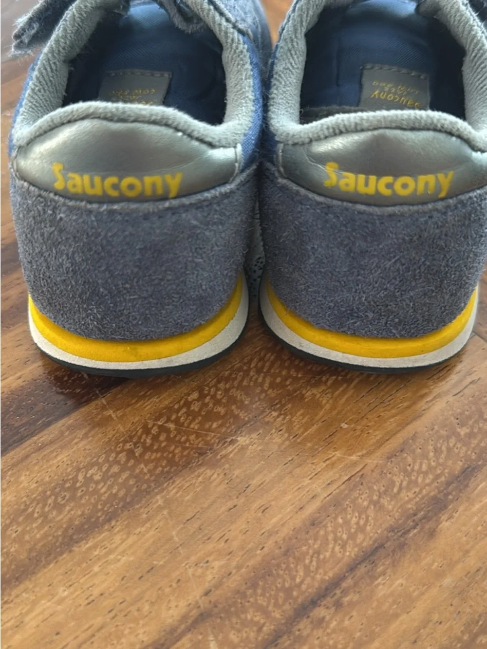2 pair: Kids Navy Saucony Velcro Sneakers (Sz 7 and 6.5)